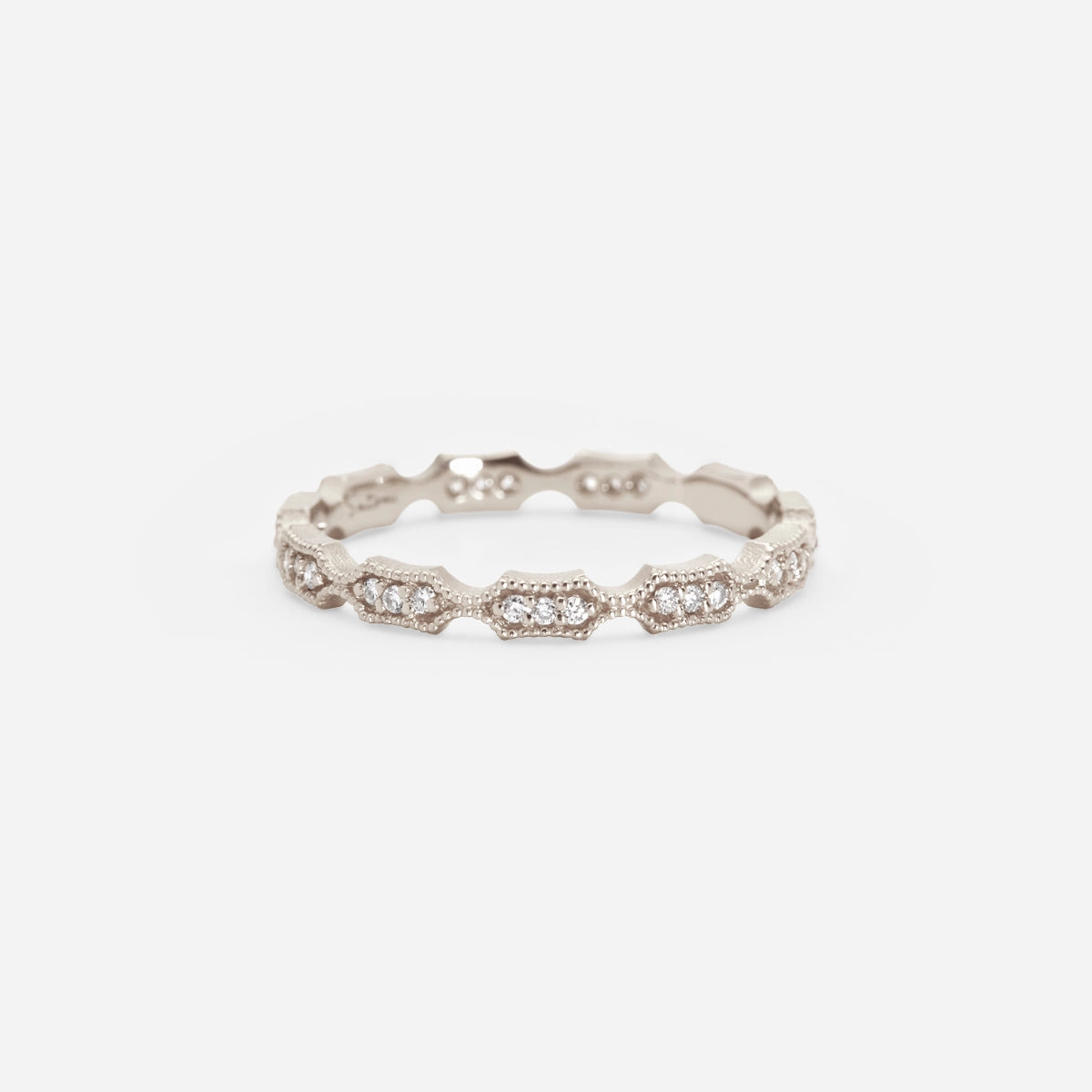 White Diamond Elongated Rhombus Eternity Band | R9302W