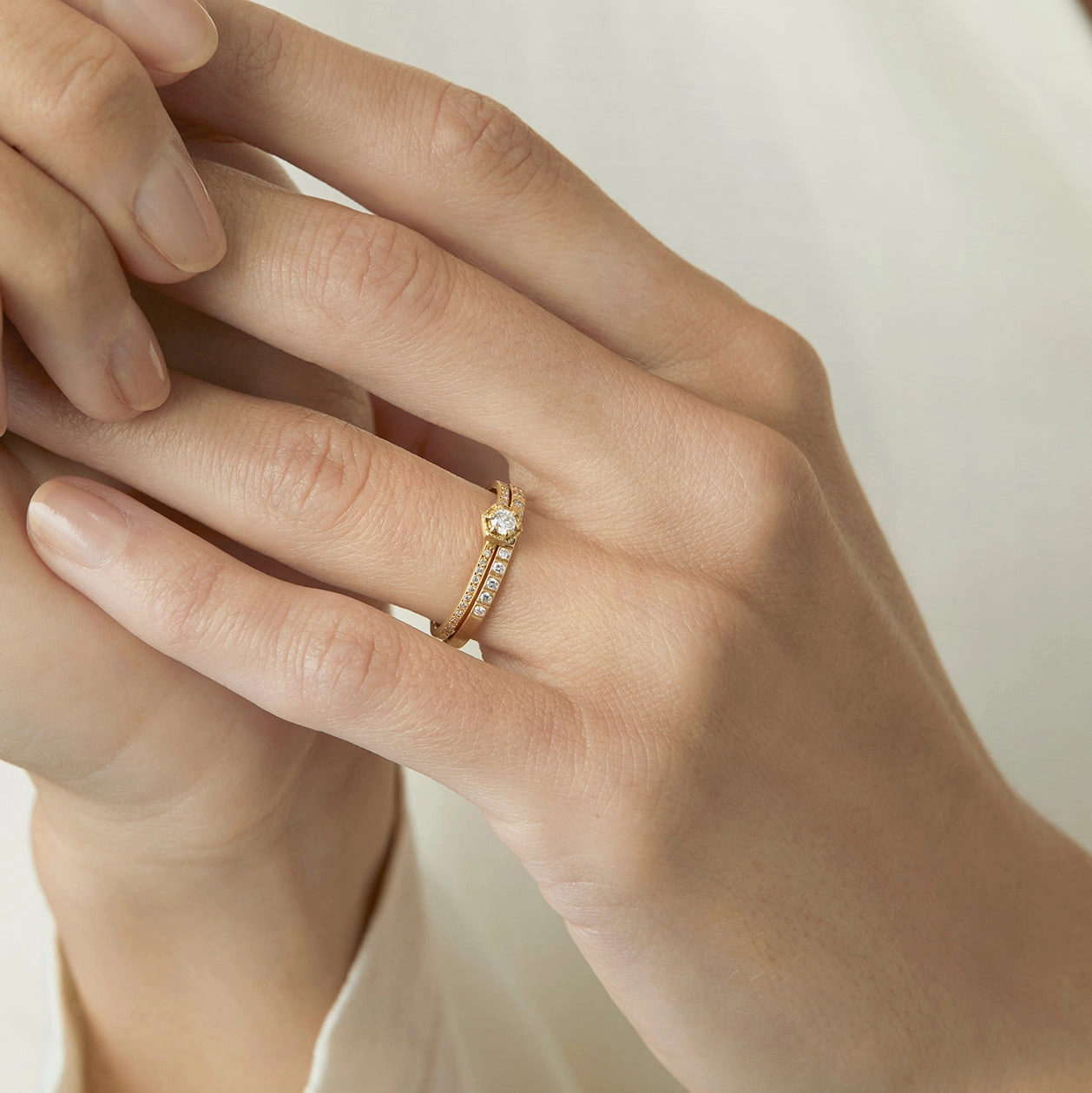 White Diamond Groove Half Eternity Band | R8801W