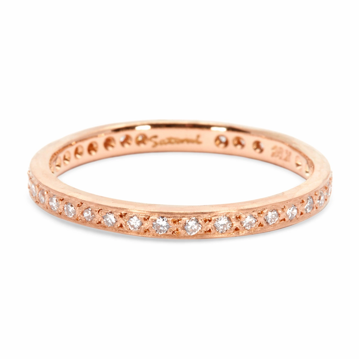 White Diamond Hammered Eternity Band | R15002W