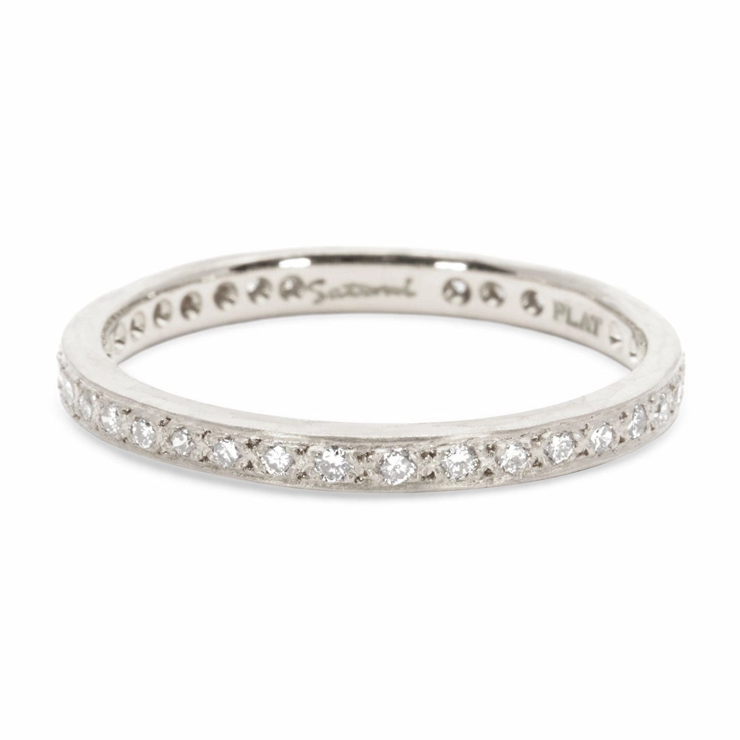 White Diamond Hammered Eternity Band | R15002W