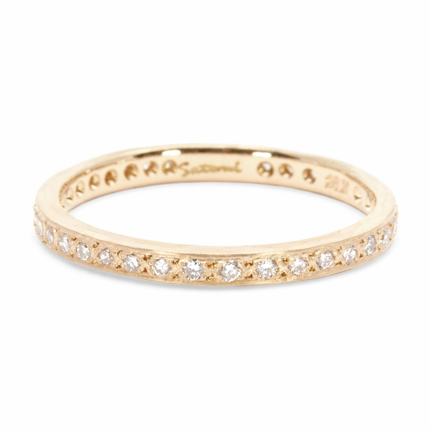 White Diamond Hammered Eternity Band | R15002W