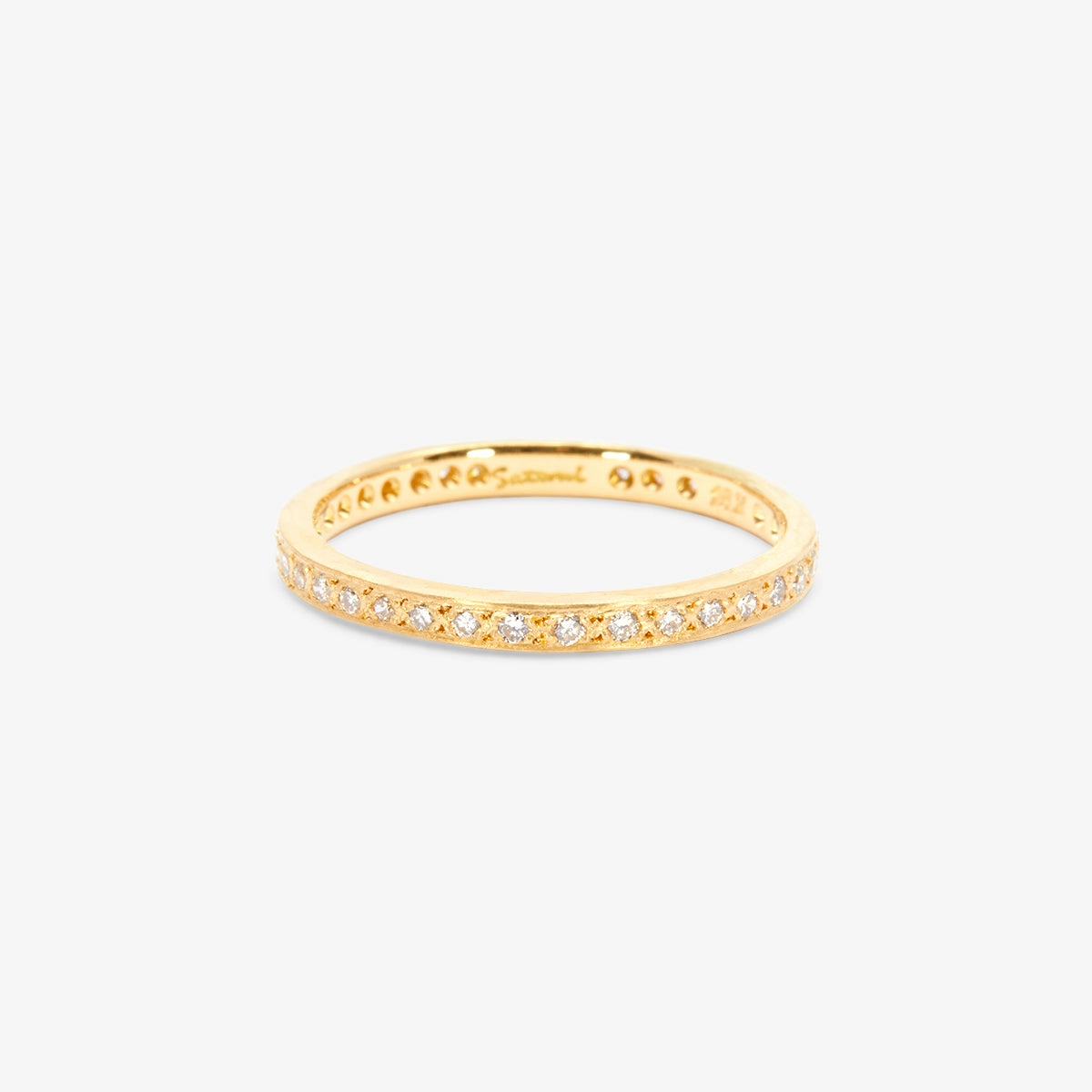 White Diamond Hammered Eternity Band | R15002W