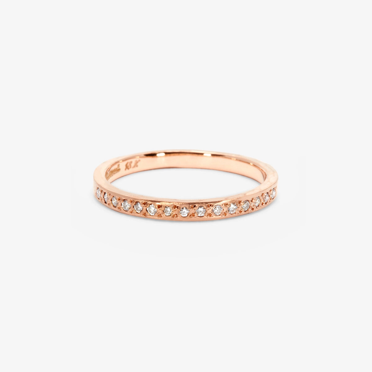 White Diamond Hammered Half-Eternity Band | R15001W