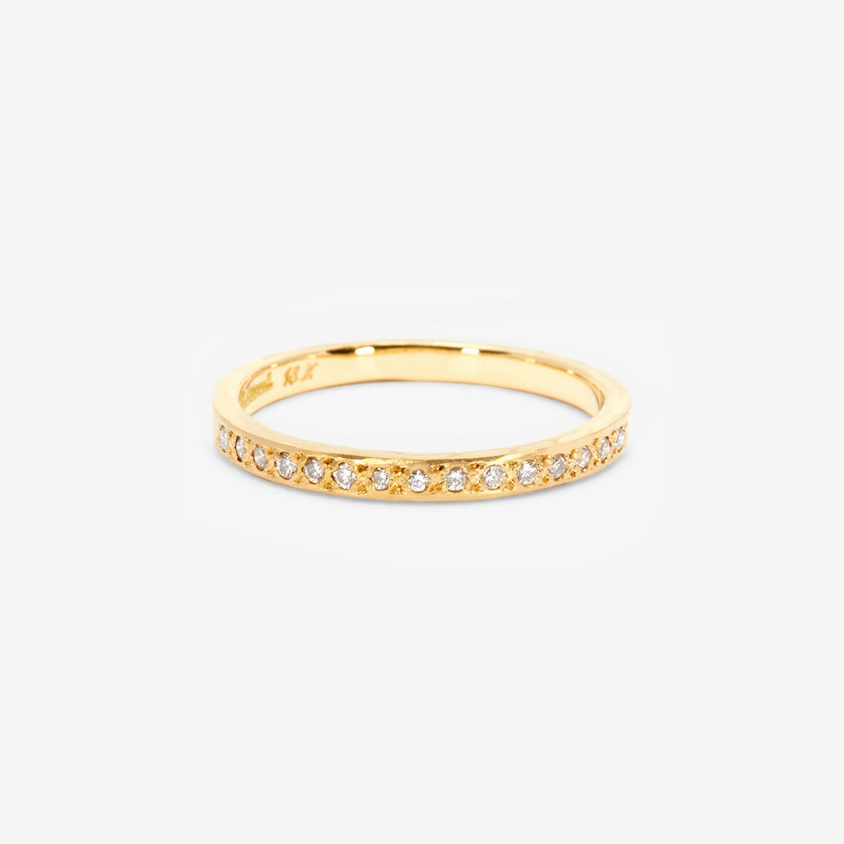 White Diamond Hammered Half-Eternity Band | R15001W