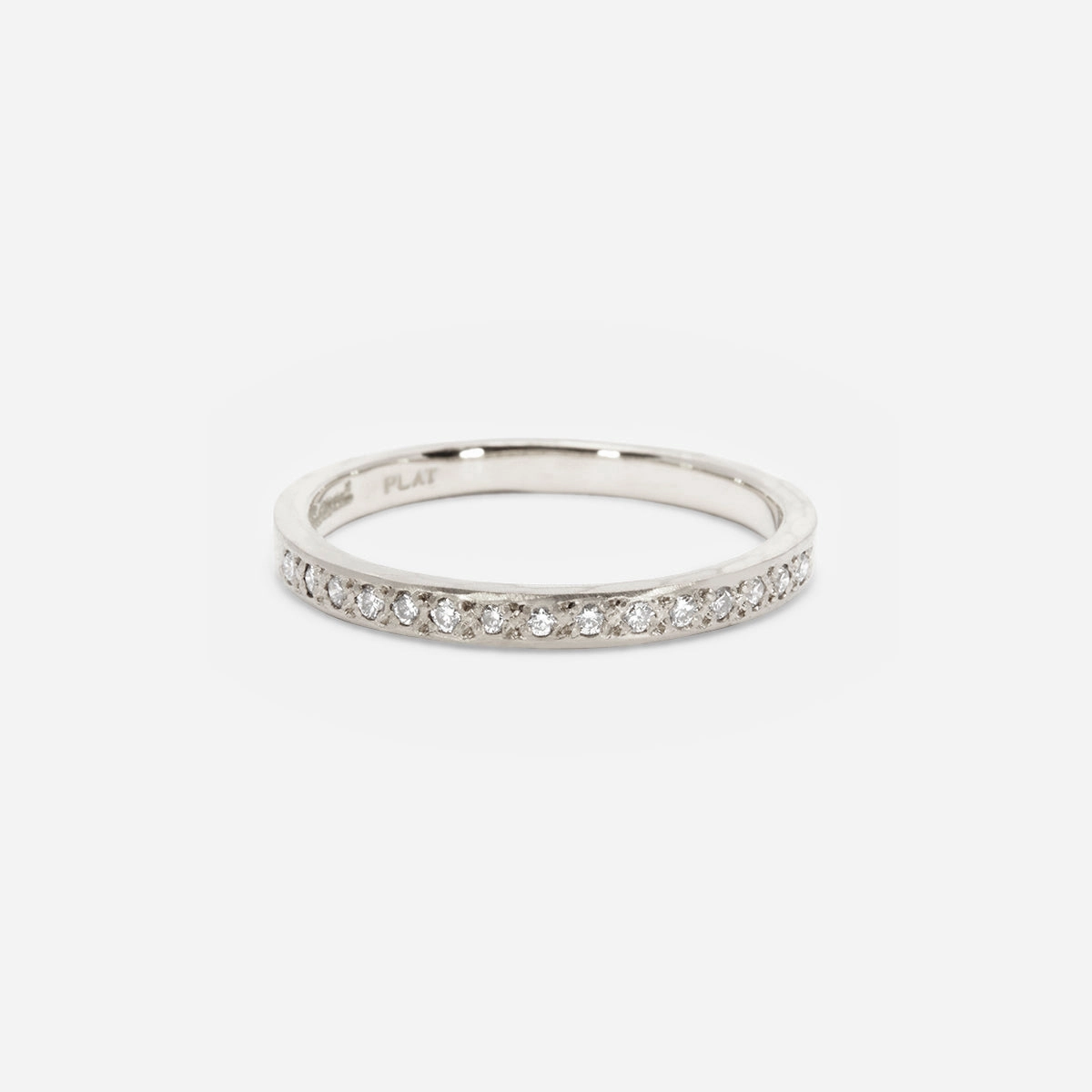 White Diamond Hammered Half-Eternity Band | R15001W