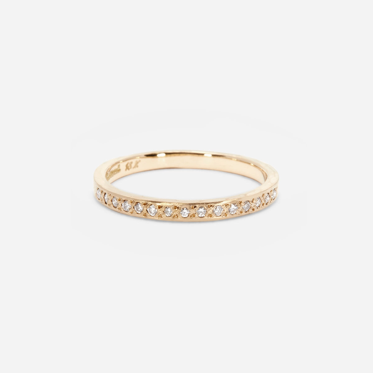White Diamond Hammered Half-Eternity Band | R15001W