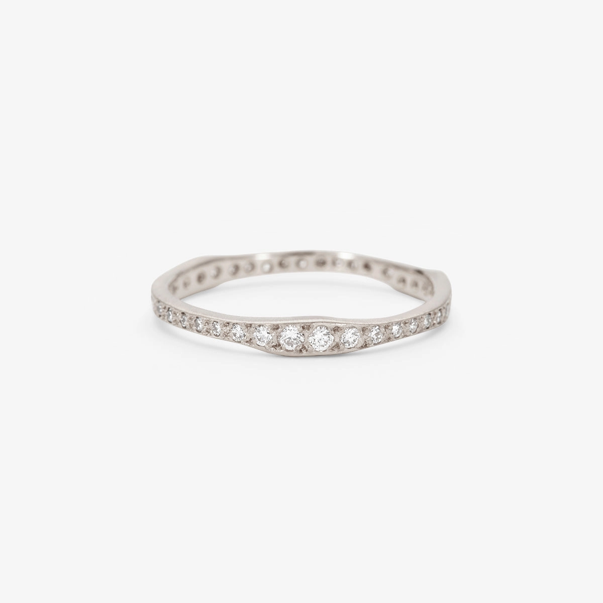White Diamond Ripple Eternity Band | R10003W