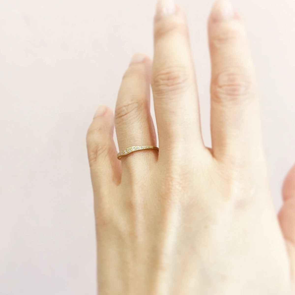 White Diamond Ripple Eternity Band | R10003W