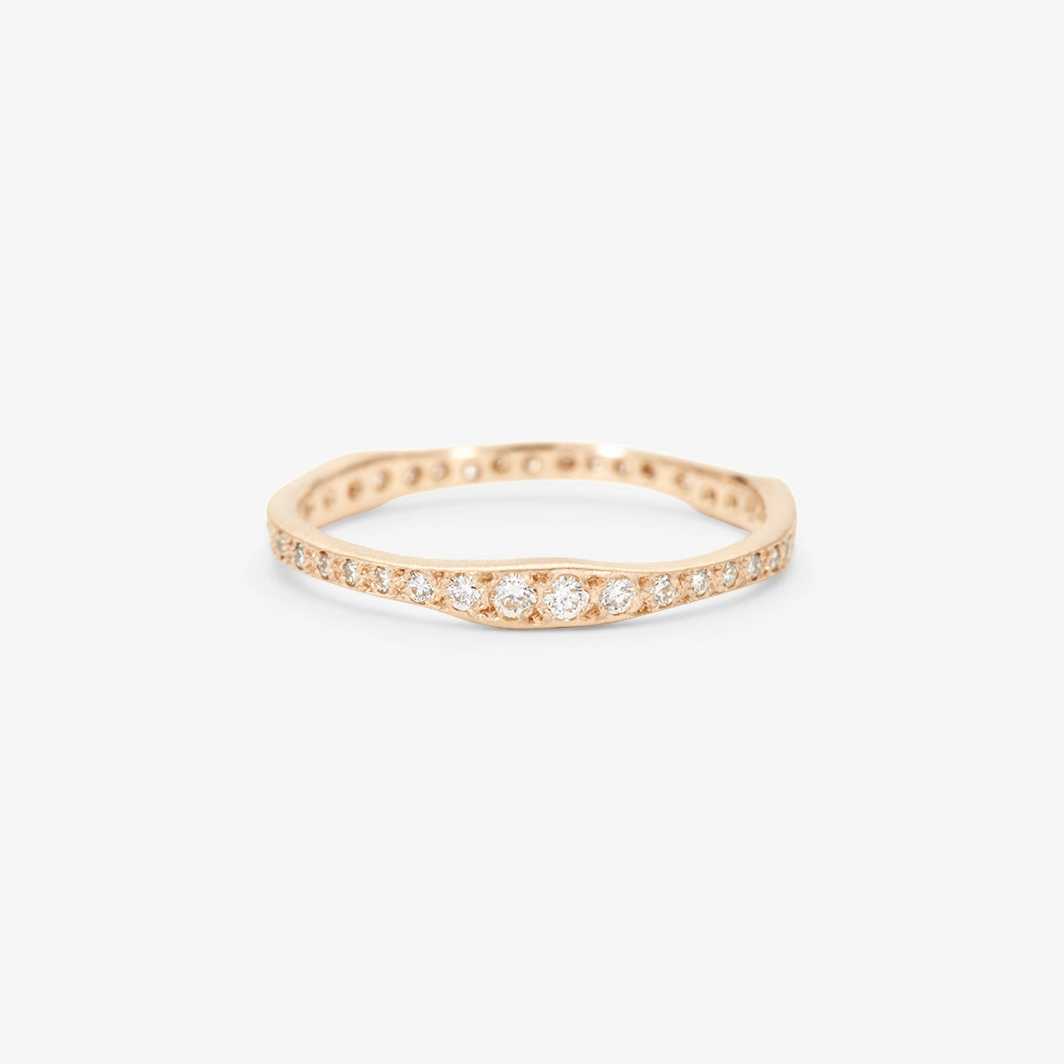 White Diamond Ripple Eternity Band | R10003W
