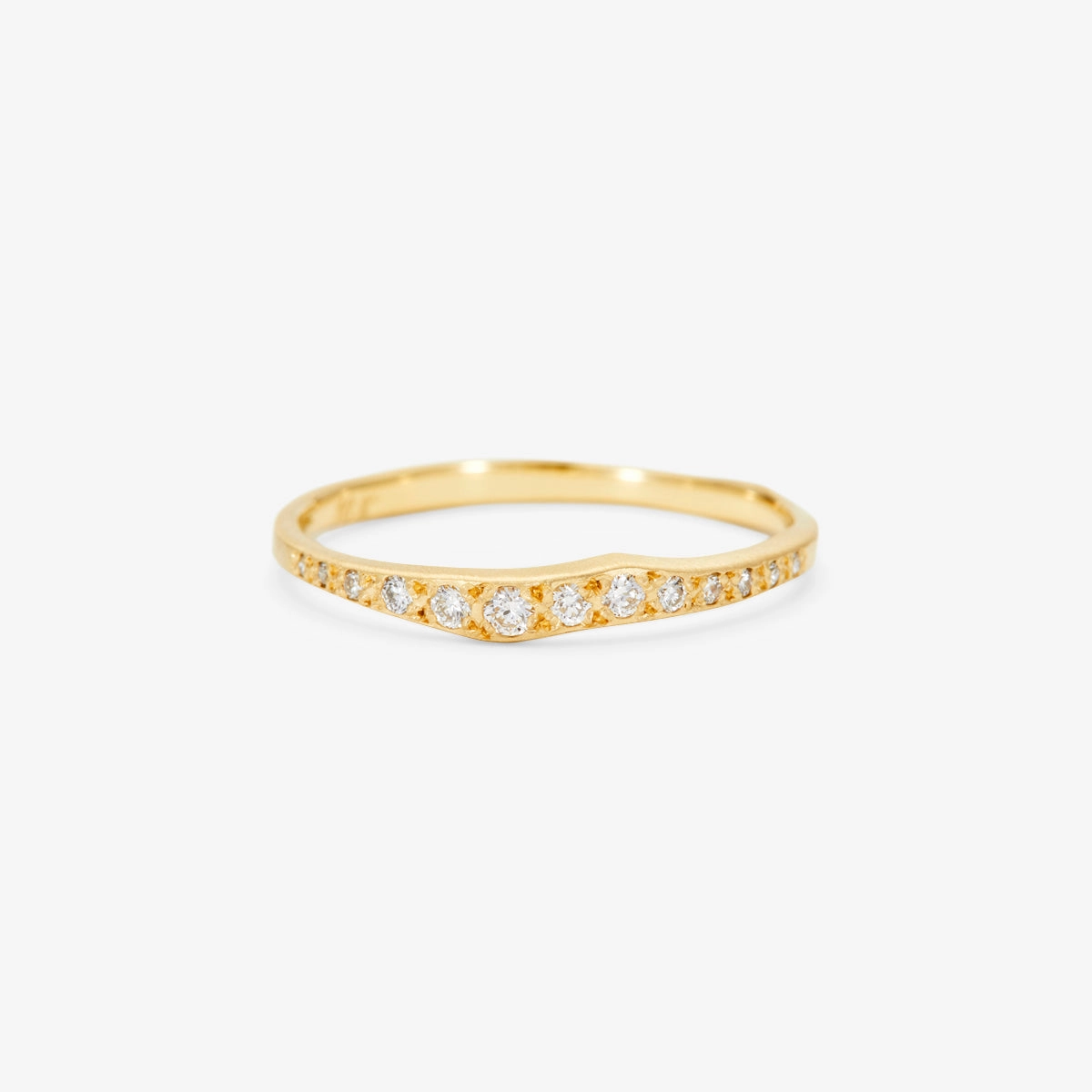 White Diamond Ripple Half Eternity Band | R10002W