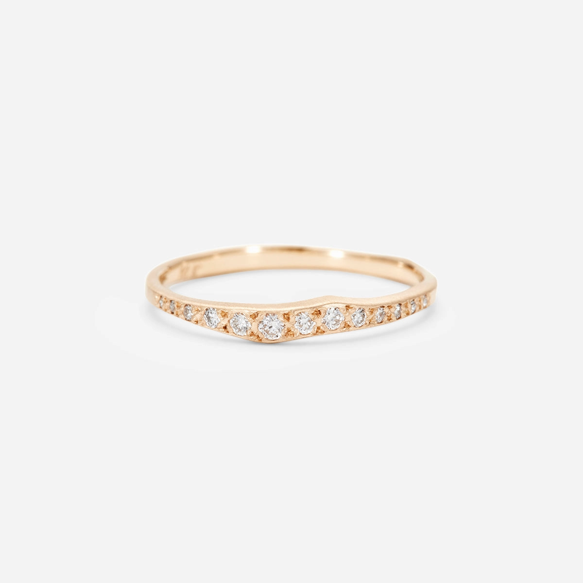 White Diamond Ripple Half Eternity Band | R10002W