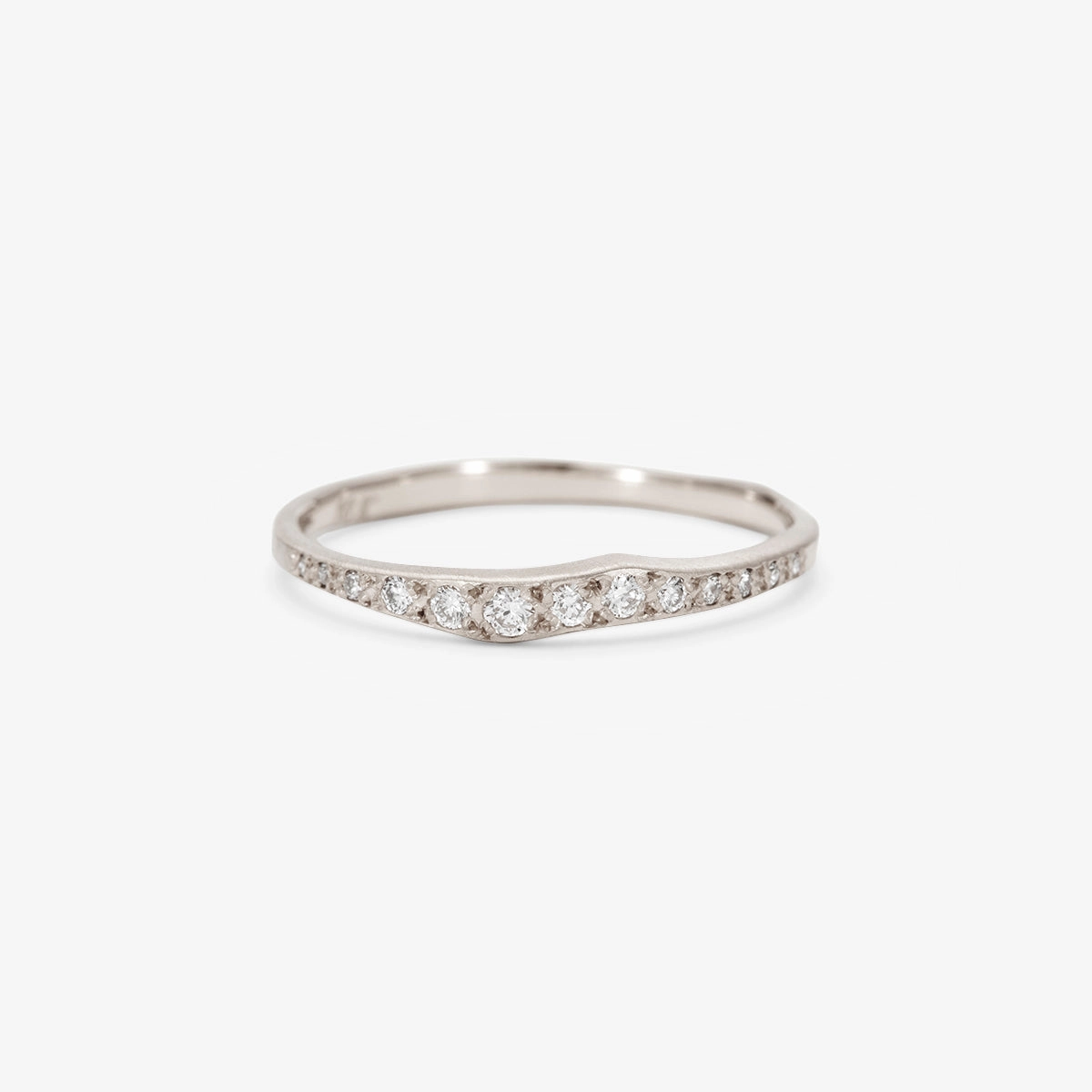White Diamond Ripple Half Eternity Band | R10002W