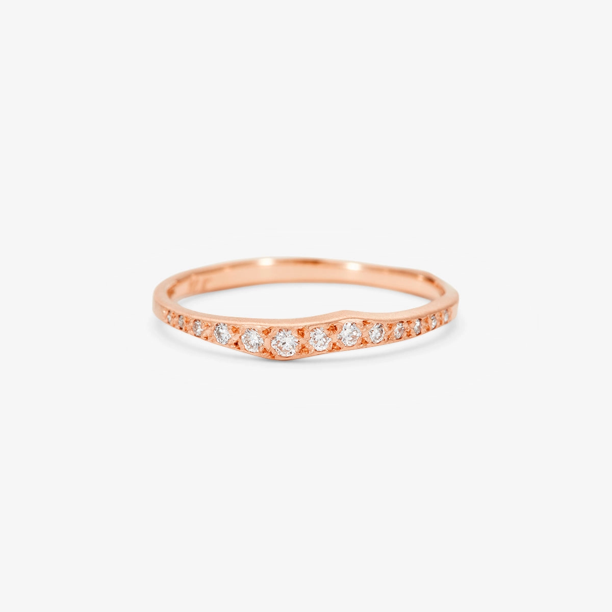 White Diamond Ripple Half Eternity Band | R10002W