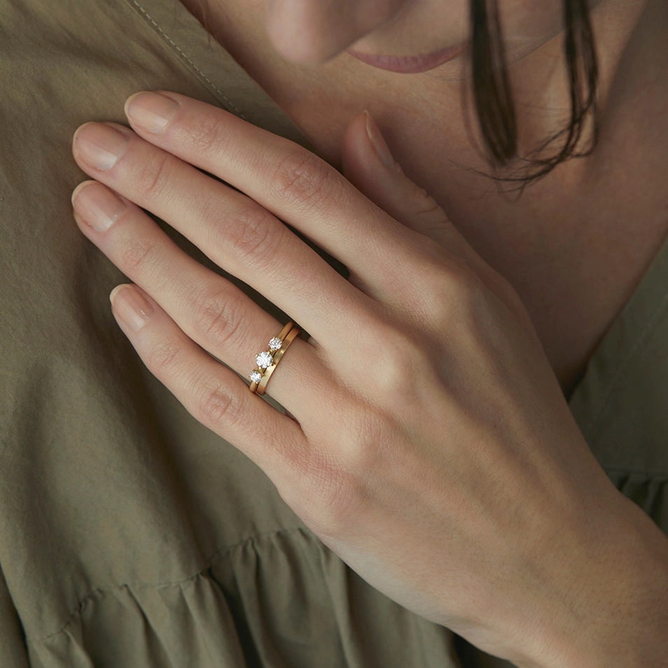 White Diamond Trinity Ring | R11701W