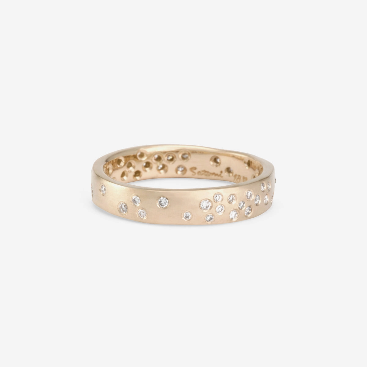 Wide White Diamond Starry Night Band | R7102W