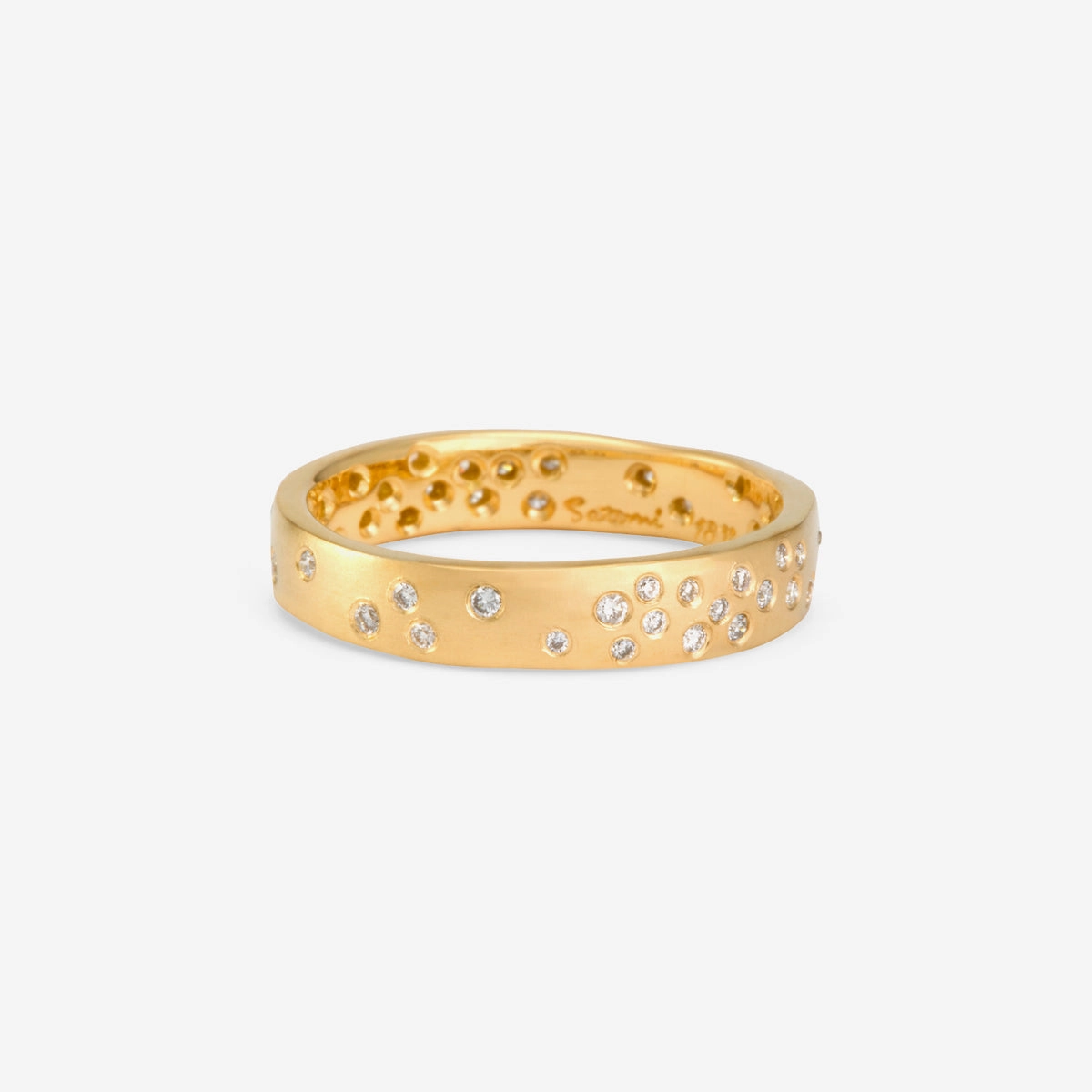 Wide White Diamond Starry Night Band | R7102W