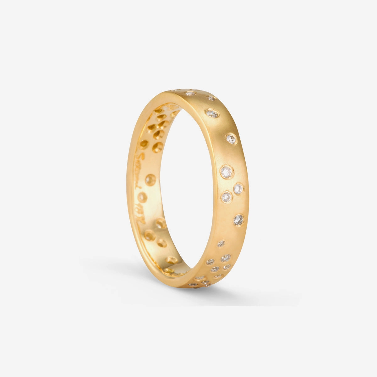 Wide White Diamond Starry Night Band | R7102W