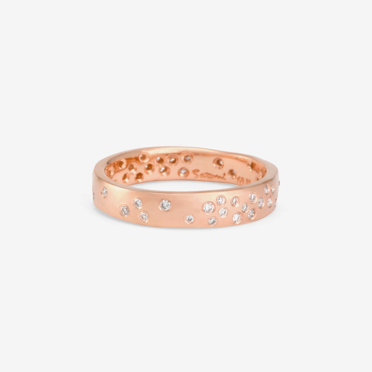 Wide White Diamond Starry Night Band | R7102W
