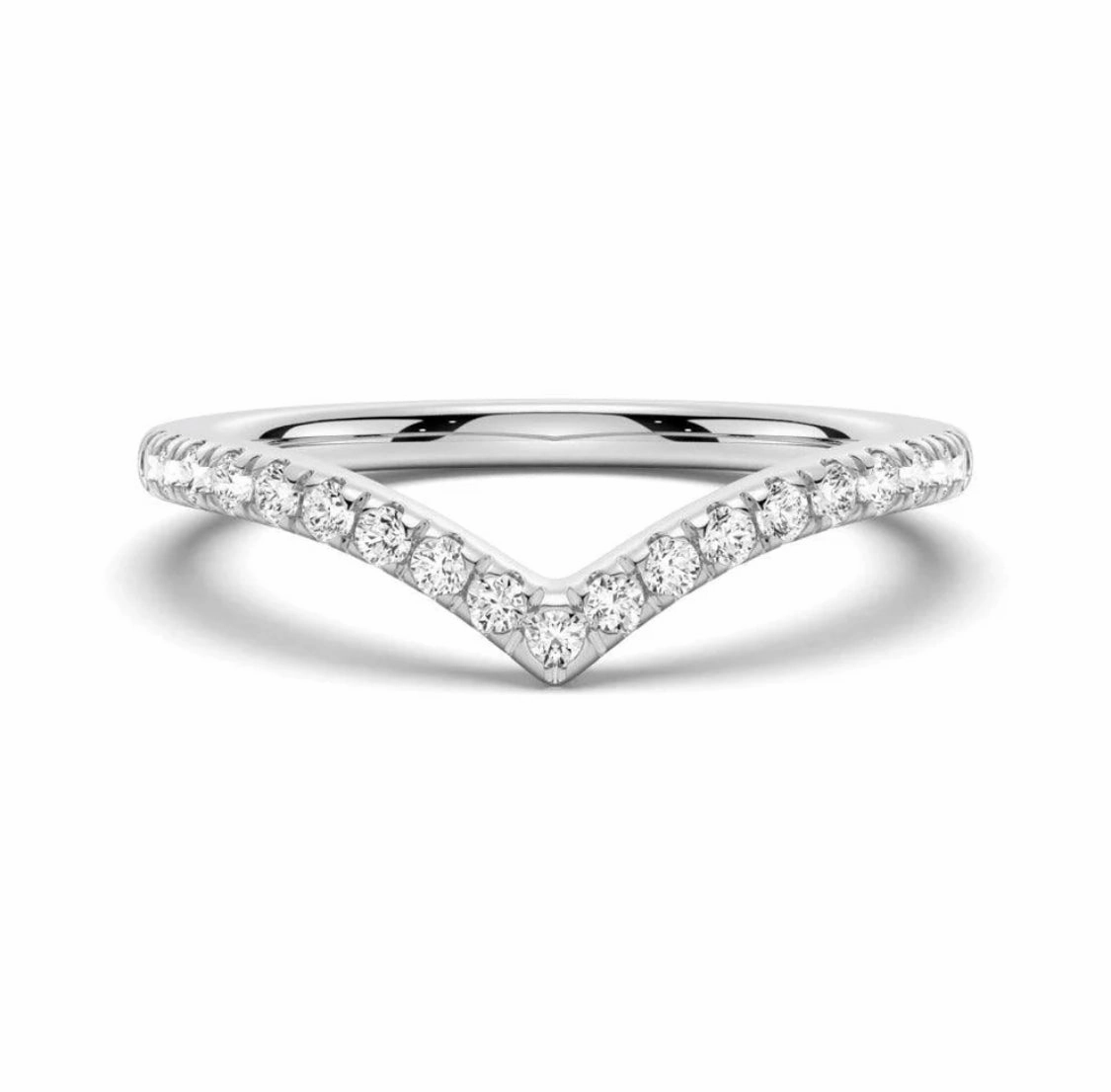 Wishbone Curve Natural Diamond Band in 10K Gold