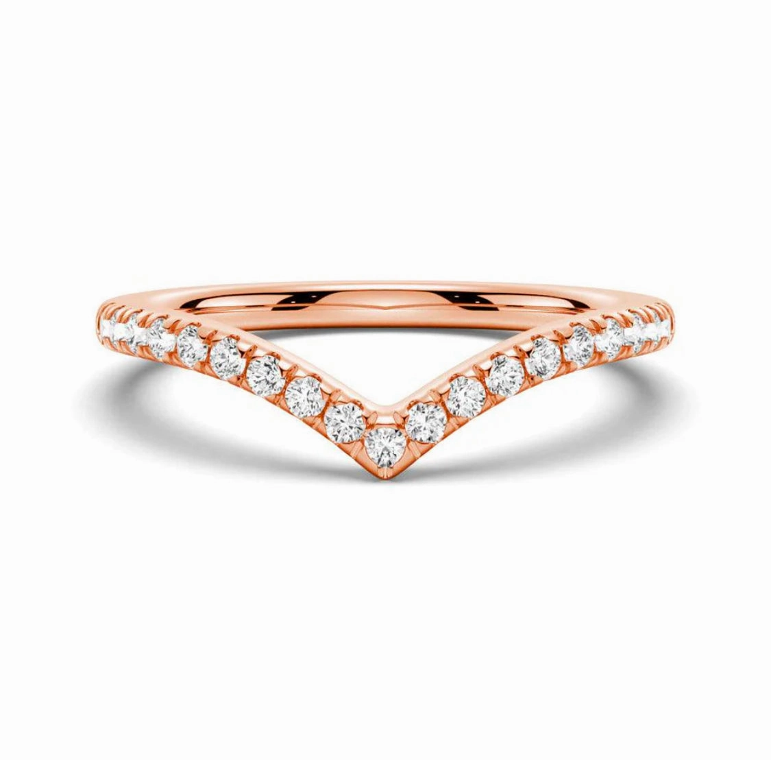 Wishbone Curve Natural Diamond Band in 10K Gold