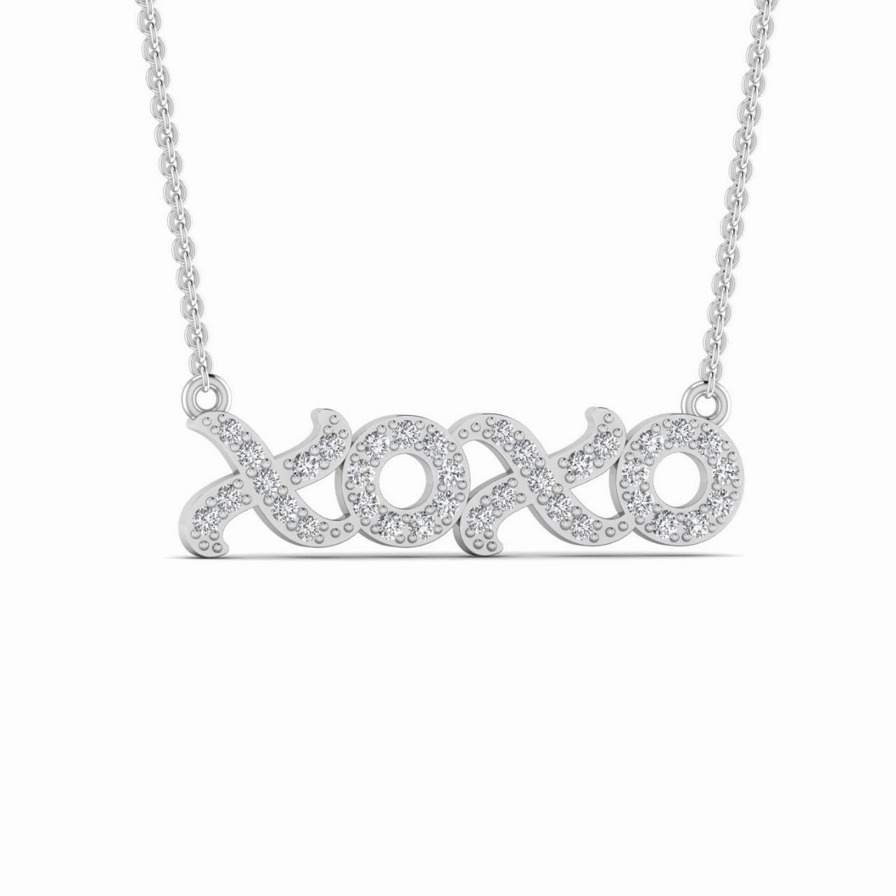 XOXO Moissanite Necklace in 925 Sterling Silver