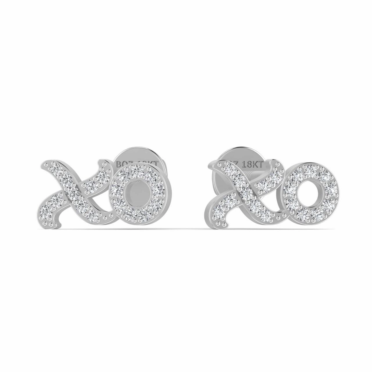XOXO Moissanite Studs in 925 Sterling Silver