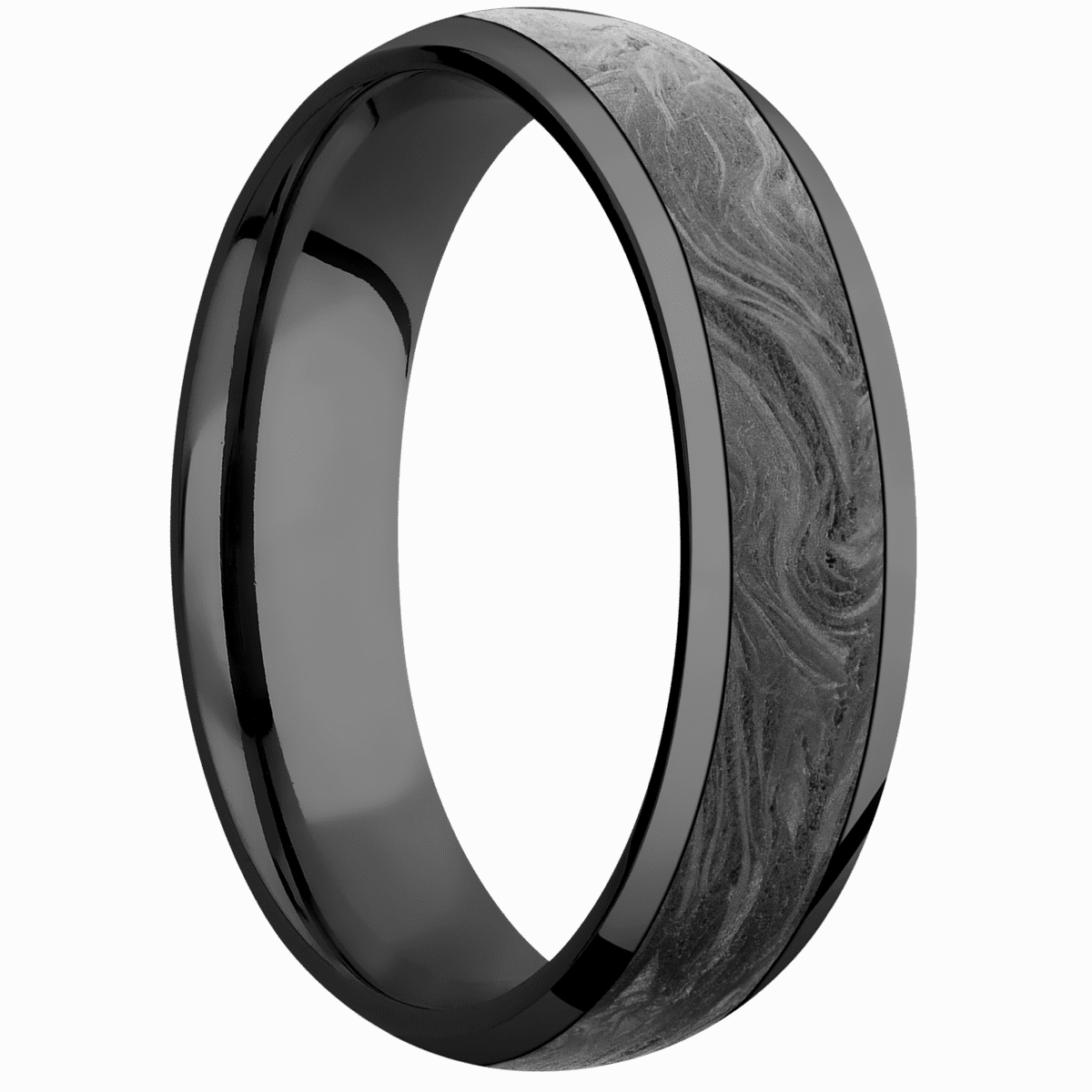 Zirconium with Polish Finish and Forged Carbon Fiber Inlay