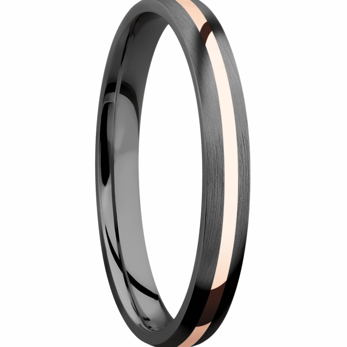 Zirconium with Satin Finish and 14K Rose Gold Inlay