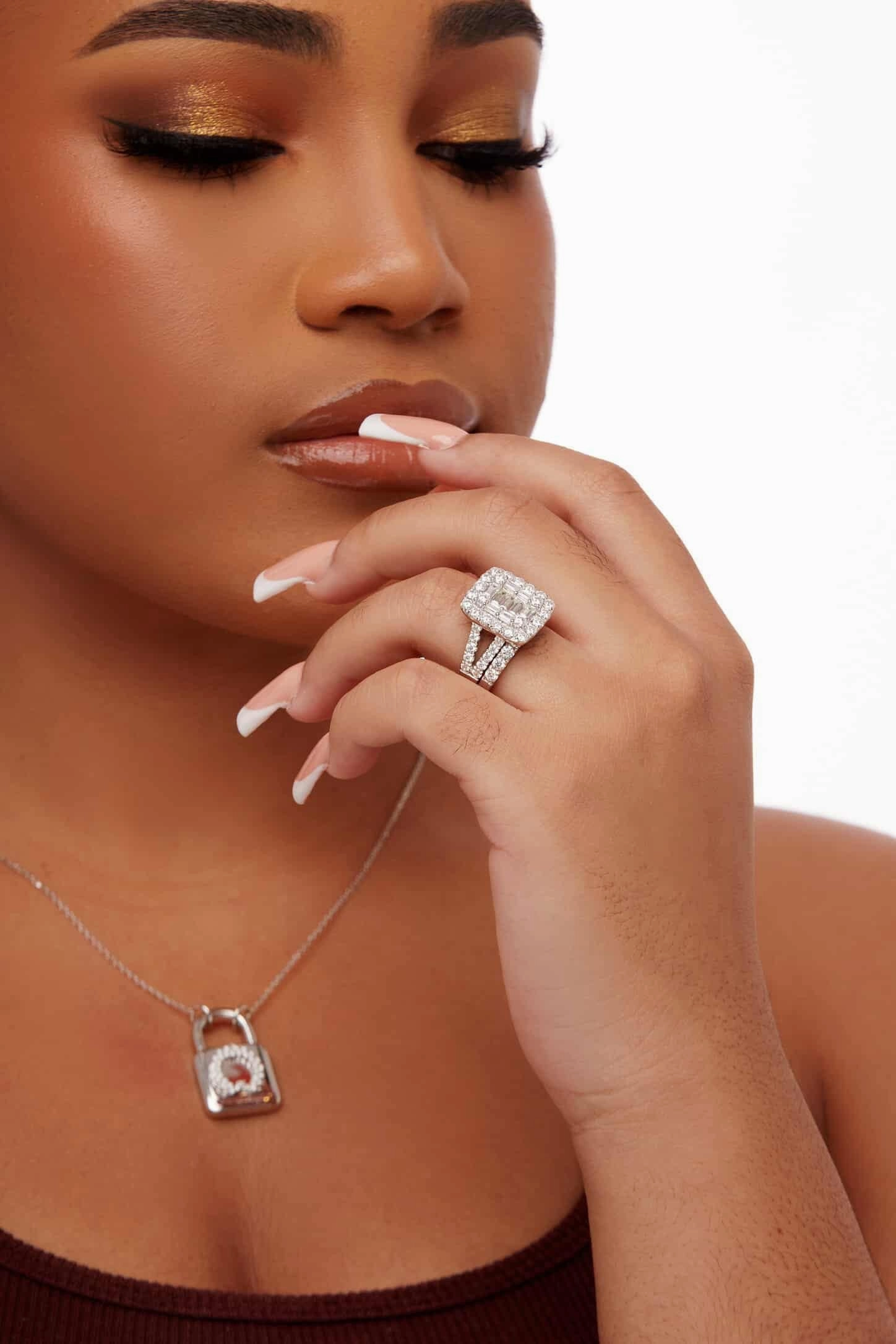 Zoe Radiant Cut Moissanite Bride Set in 925 Sterling Silver